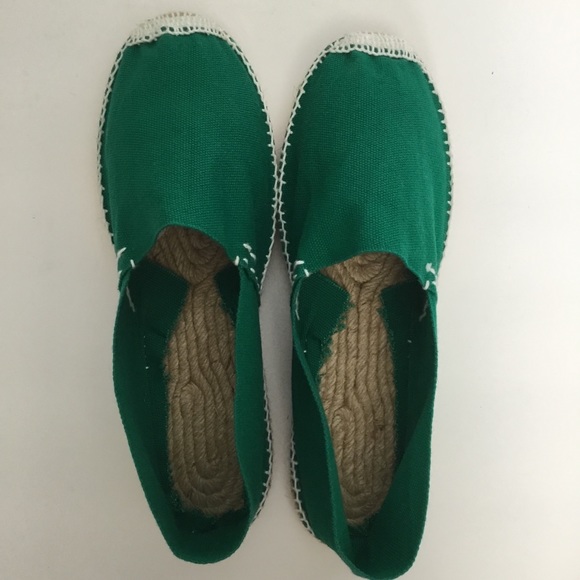 Espadrilles Flats Green Jute Trim Size 42 - Picture 5 of 6